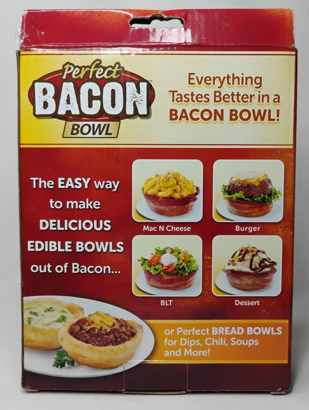 Perfect Bacon Bowl 2pc Set Quick Fast Easy Breakfast Dinner Microwave Cooking